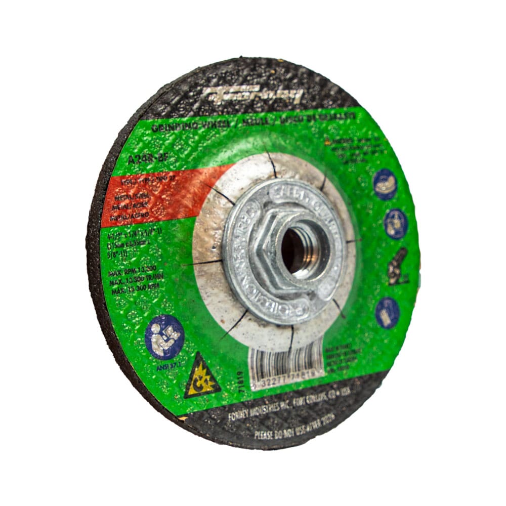 Grinding Wheel, Metal, Type 27 (Depressed Center), 4-1/2 in x 1/4 in x